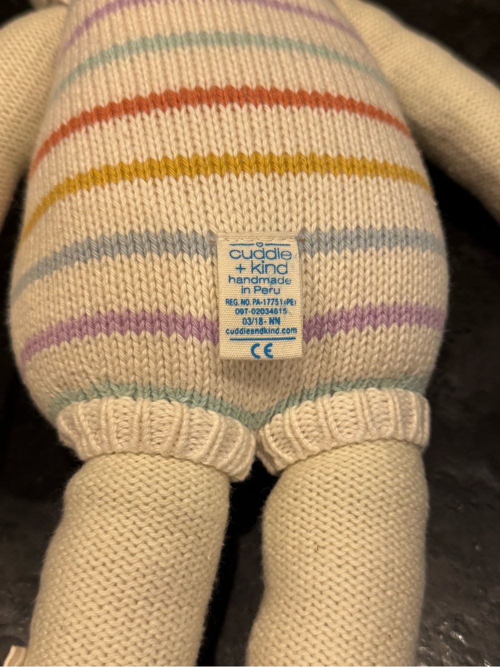 Cuddle + Kind Avery the Lamb 20” Large Knit Plush Doll Handmade in Peru EUC - Picture 6 of 8